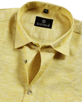 Classic Linen Lemon Yellow Colour Men's Shirt