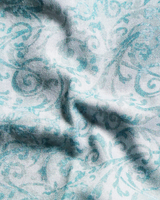 Giza Cotton Heritage Print Sky With White Mix Men Shirt