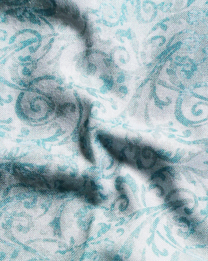 Giza Cotton Heritage Print Sky With White Mix Men Shirt