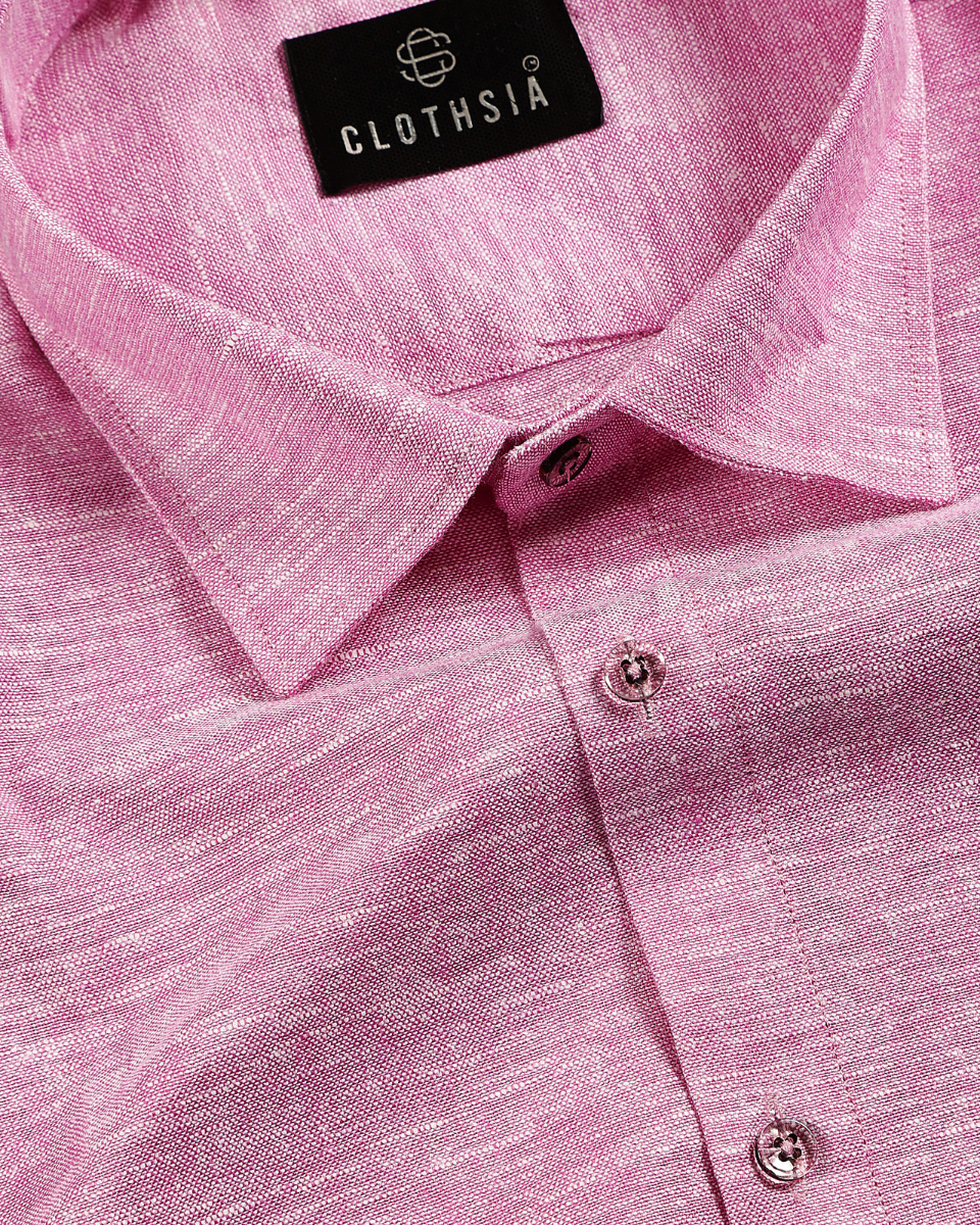 Classic Linen Rose Pink Men's Shirt