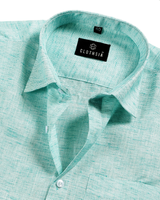 Linen Khadi Ice Blue Colour Men Shirt