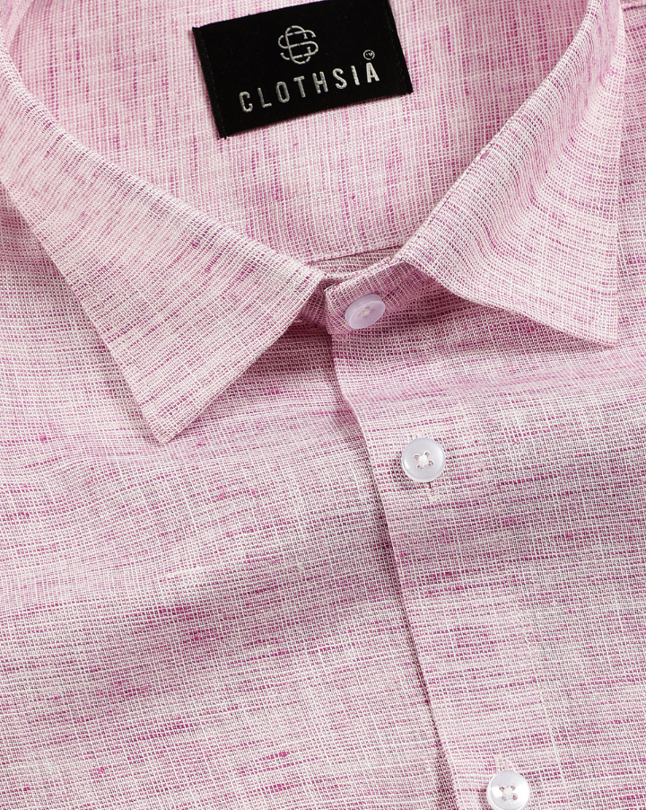 Linen Khadi Baby Pink Colour Men Shirt