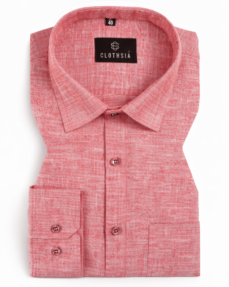 Classic Linen Peach Shirt for Men