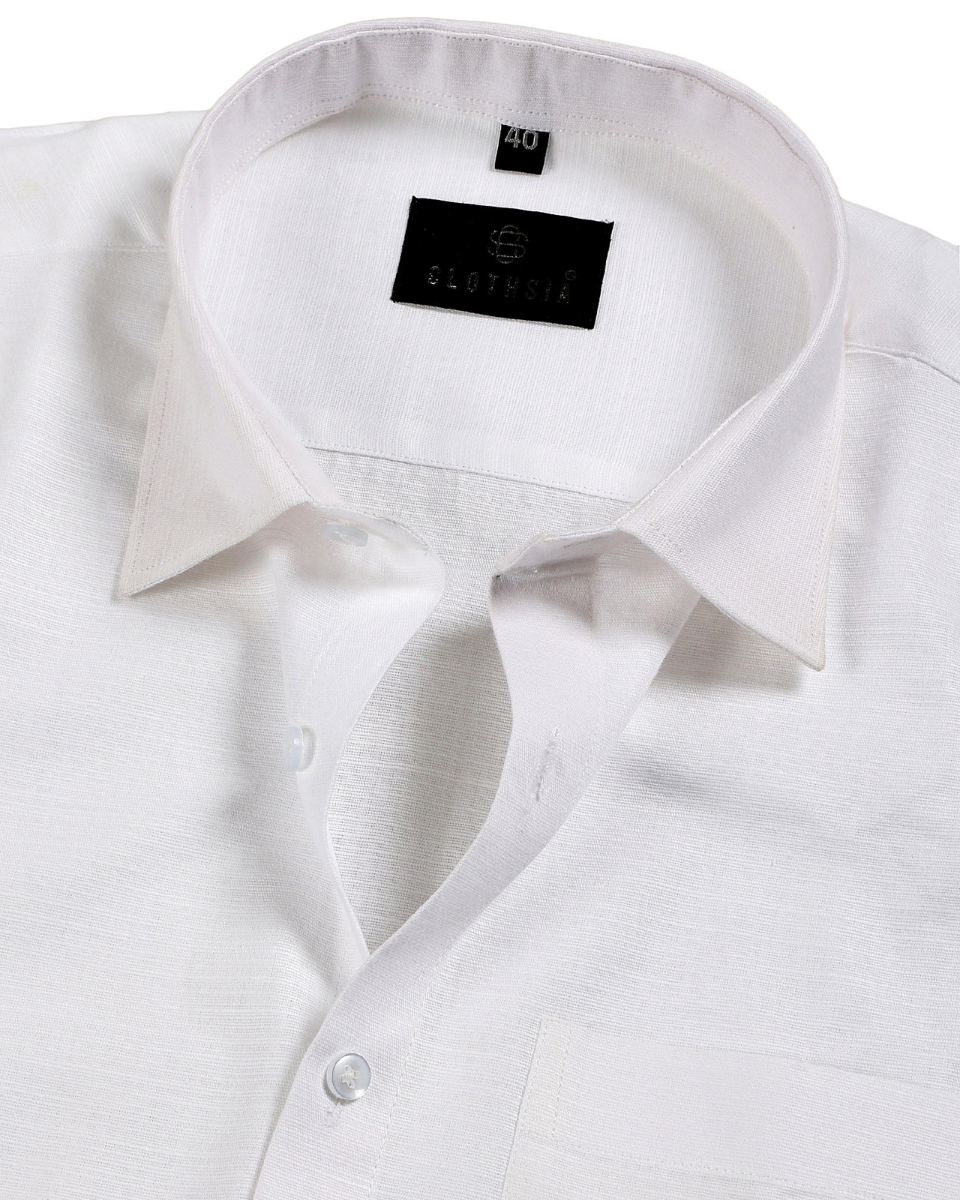 Classic Linen White Colour Men's Shirt