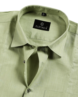 Premium Linen Pastel Green Colour Men Shirt
