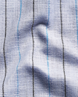 Casual Stripe Cotton Shirt Sky With Black Men Shirt