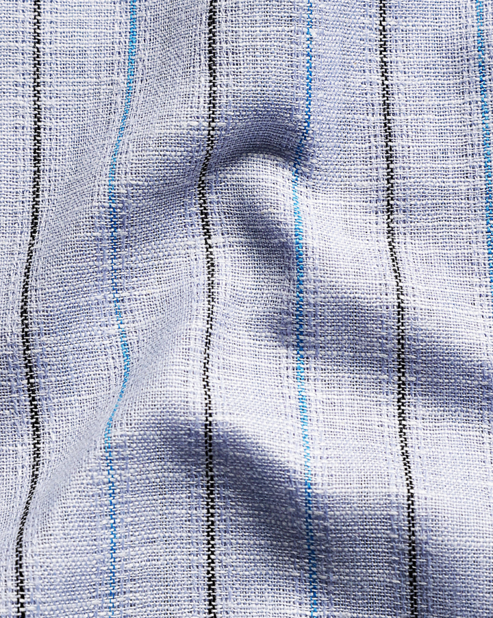 Casual Stripe Cotton Shirt Sky With Black Men Shirt