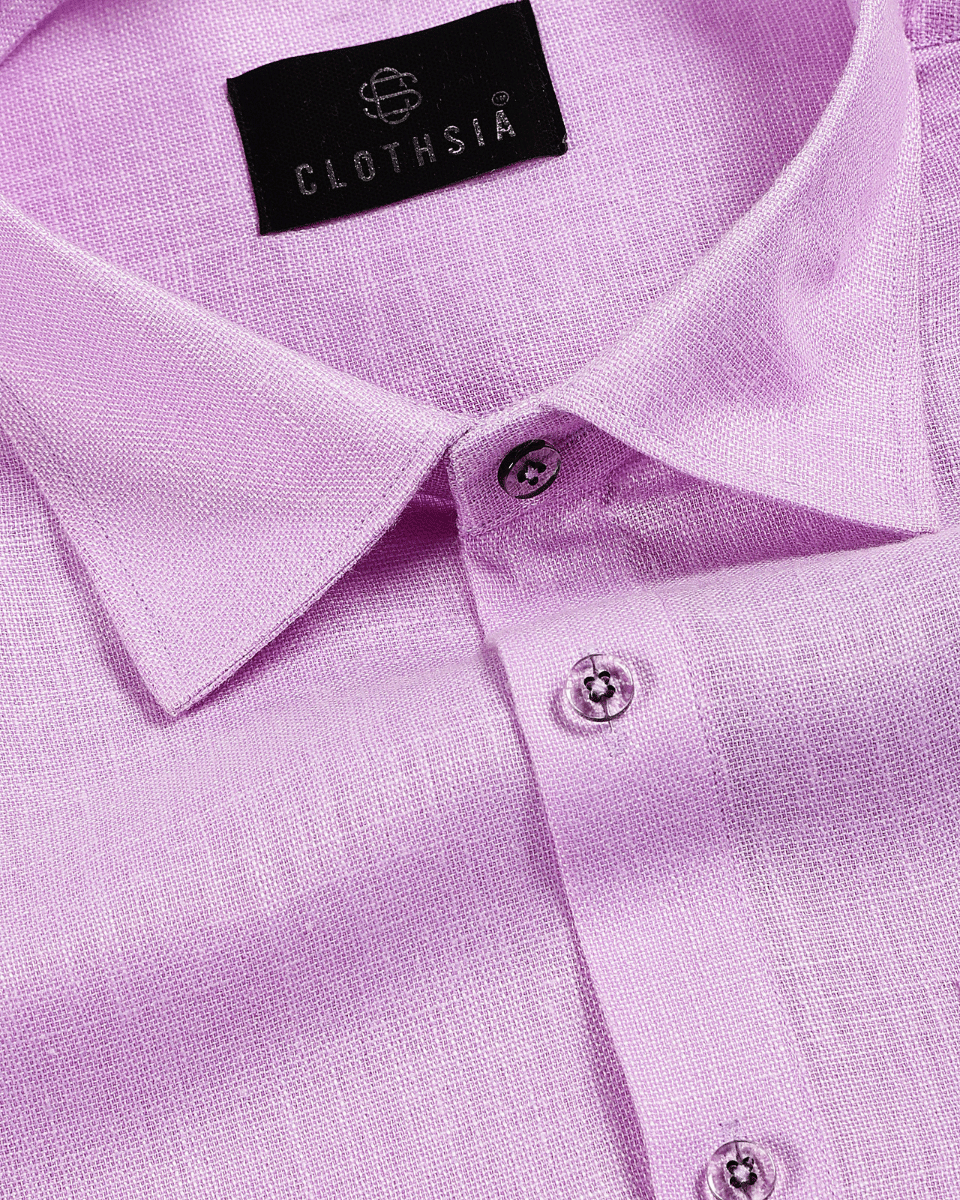 Classic Linen Baby Pink Colour Men's Shirt