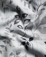 Giza Cotton Leaf Print White With Black Men Shirt
