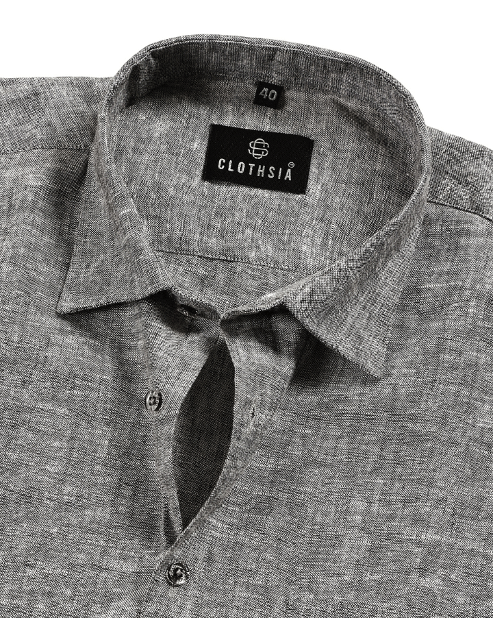 Linen Khadi Carbon Colour Men Shirt