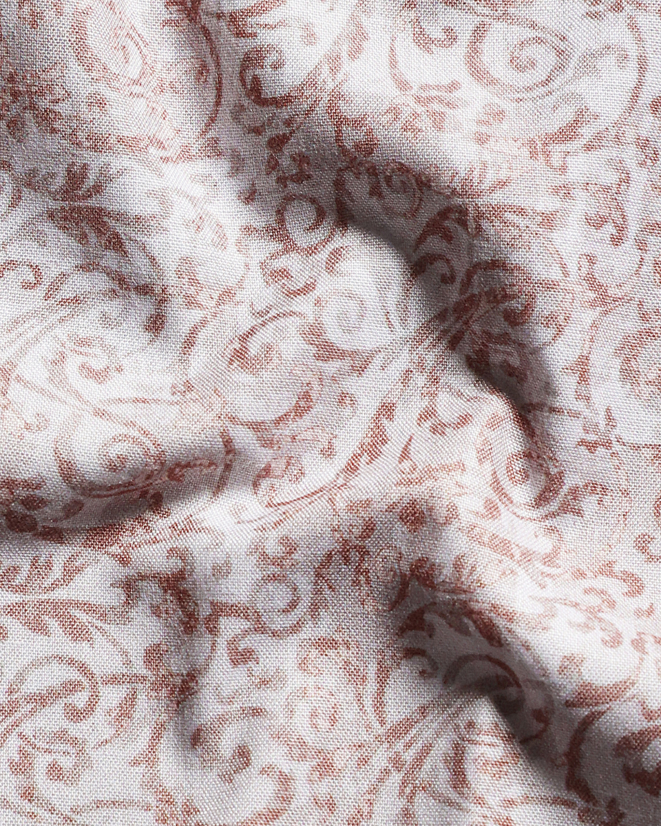 Giza Cotton Floral Print Light Pink Colour Men Shirts
