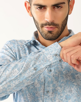 Giza Cotton Flower Rama Colour Mix Print Men’s Shirt