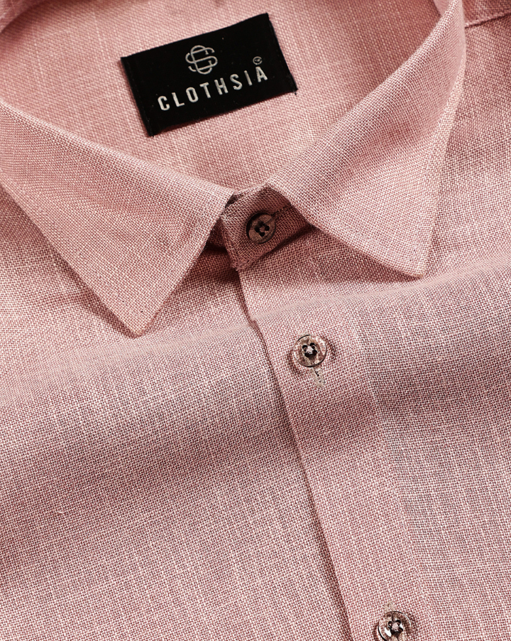Formal Linen Light Peach Colour Men Shirt