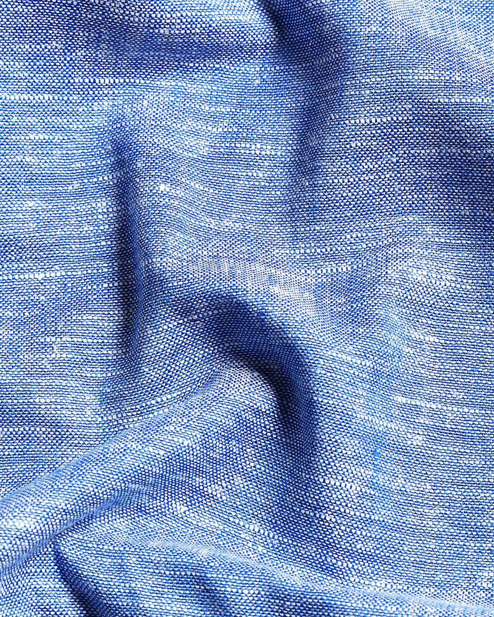 Classic Linen Sky Blue Men Shirts