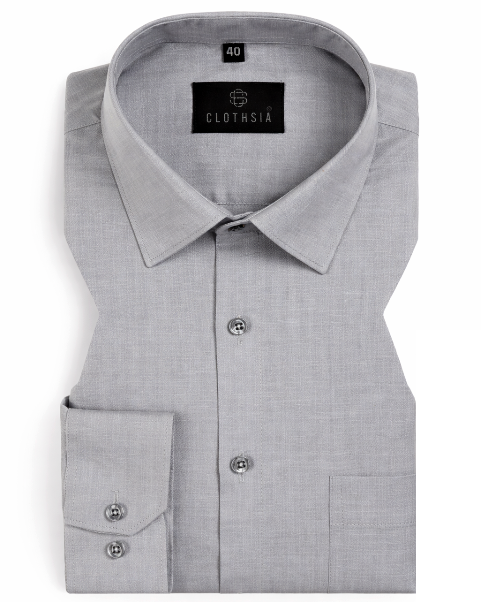 Formal Linen Gray Colour Men Shirts