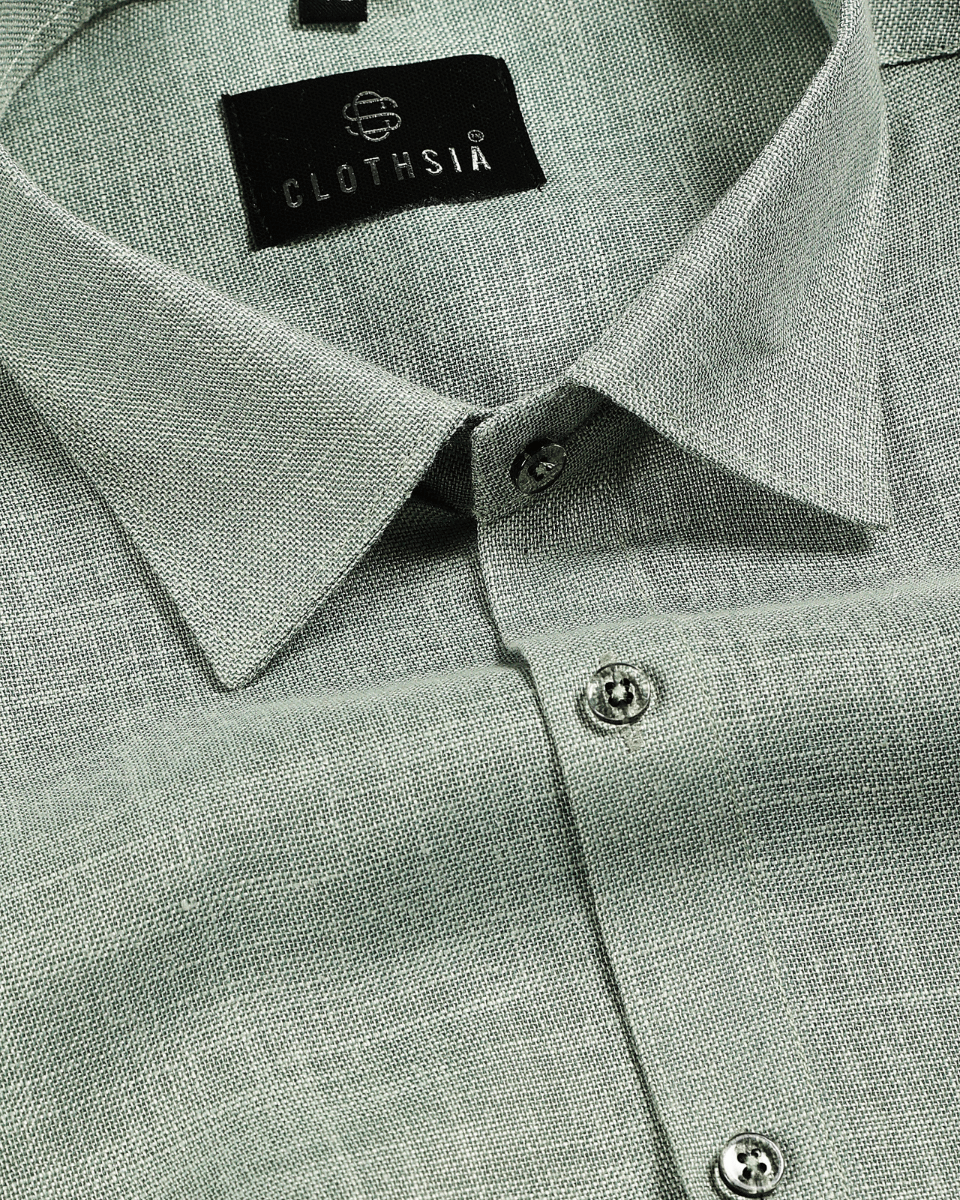 Formal Linen Pistel Green Colour Men Shirts