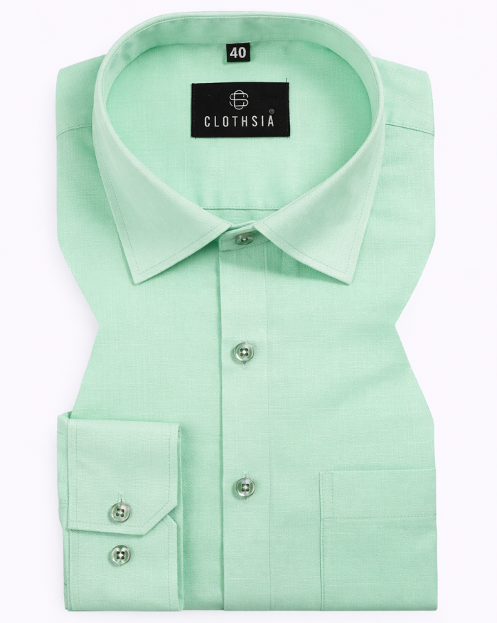 Premium Linen Mint Green Colour Men Shirts