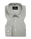 Cotton Small Stripe Green With White Men Shirt