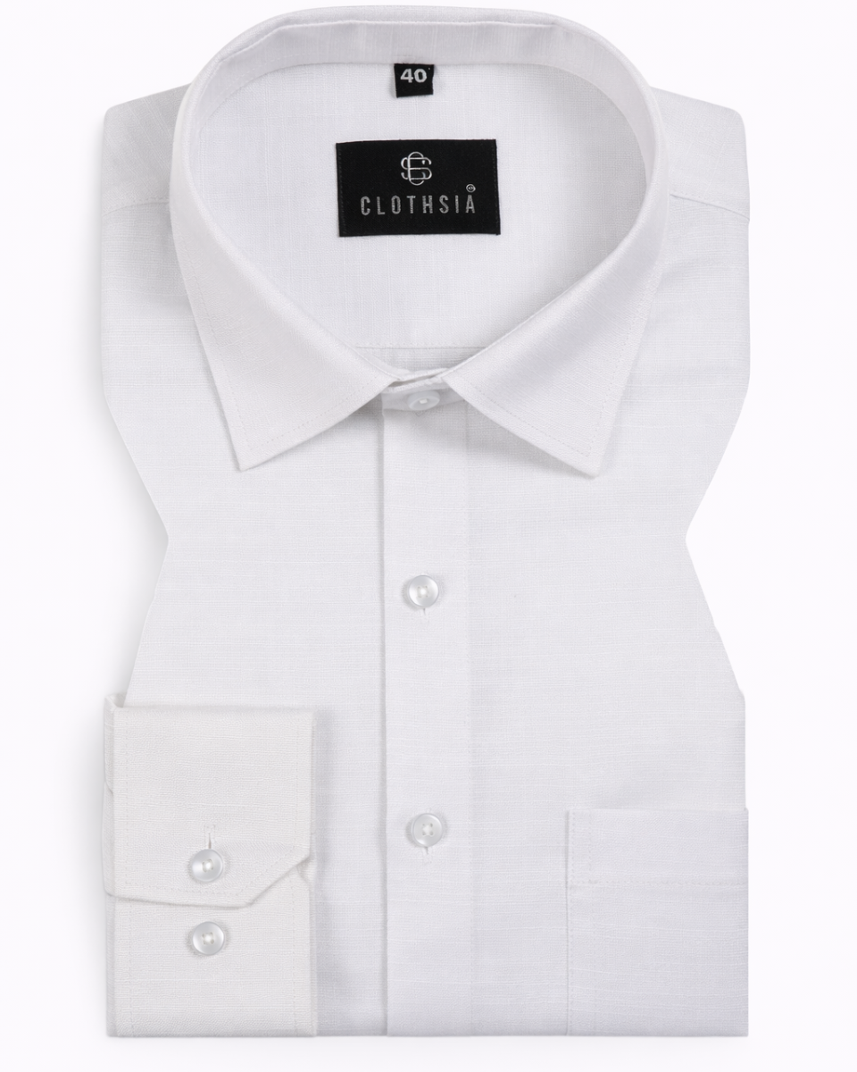 Premium Linen White Colour for Men Shirts
