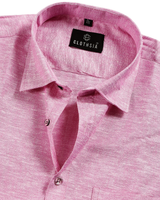 Classic Linen Rose Pink Men's Shirt