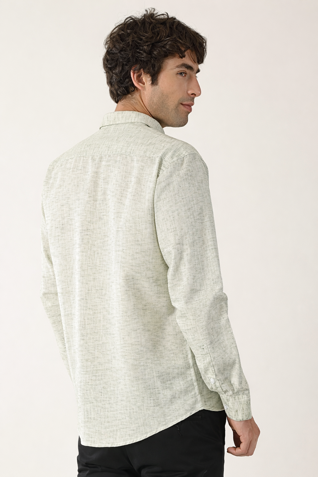 Linen Light Khadi Pastel Green Men’s Shirt