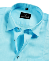 Premium Linen Light Sky Men Shirt