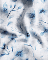 Giza Cotton Flower Print White Blue Colour Men Shirt