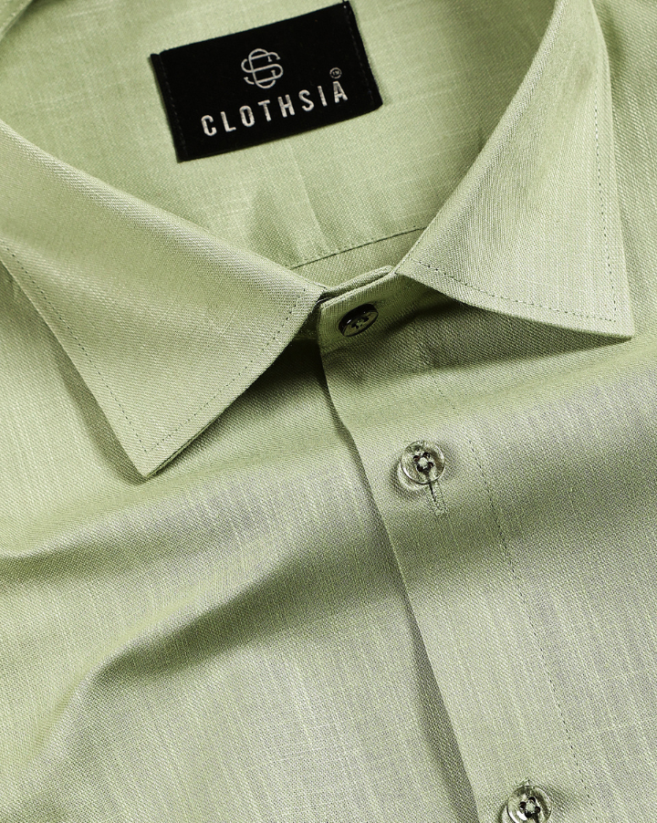 Premium Linen Pastel Green Colour Men Shirt