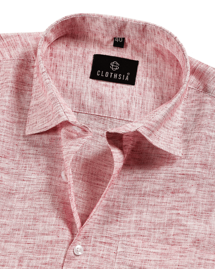 Linen Khadi Rose Pink Colour Men Shirt