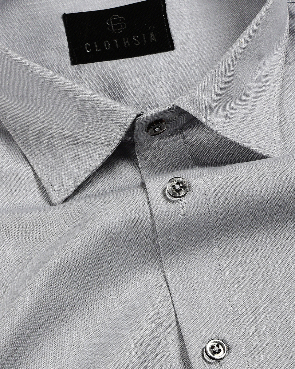 Formal Linen Gray Colour Men Shirts