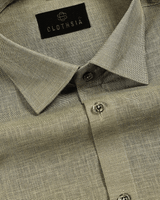 Formal Linen Mehendi Colour Men's Shirts