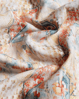 Giza Cotton Print Sky Blue Peach Orange Men Shirts