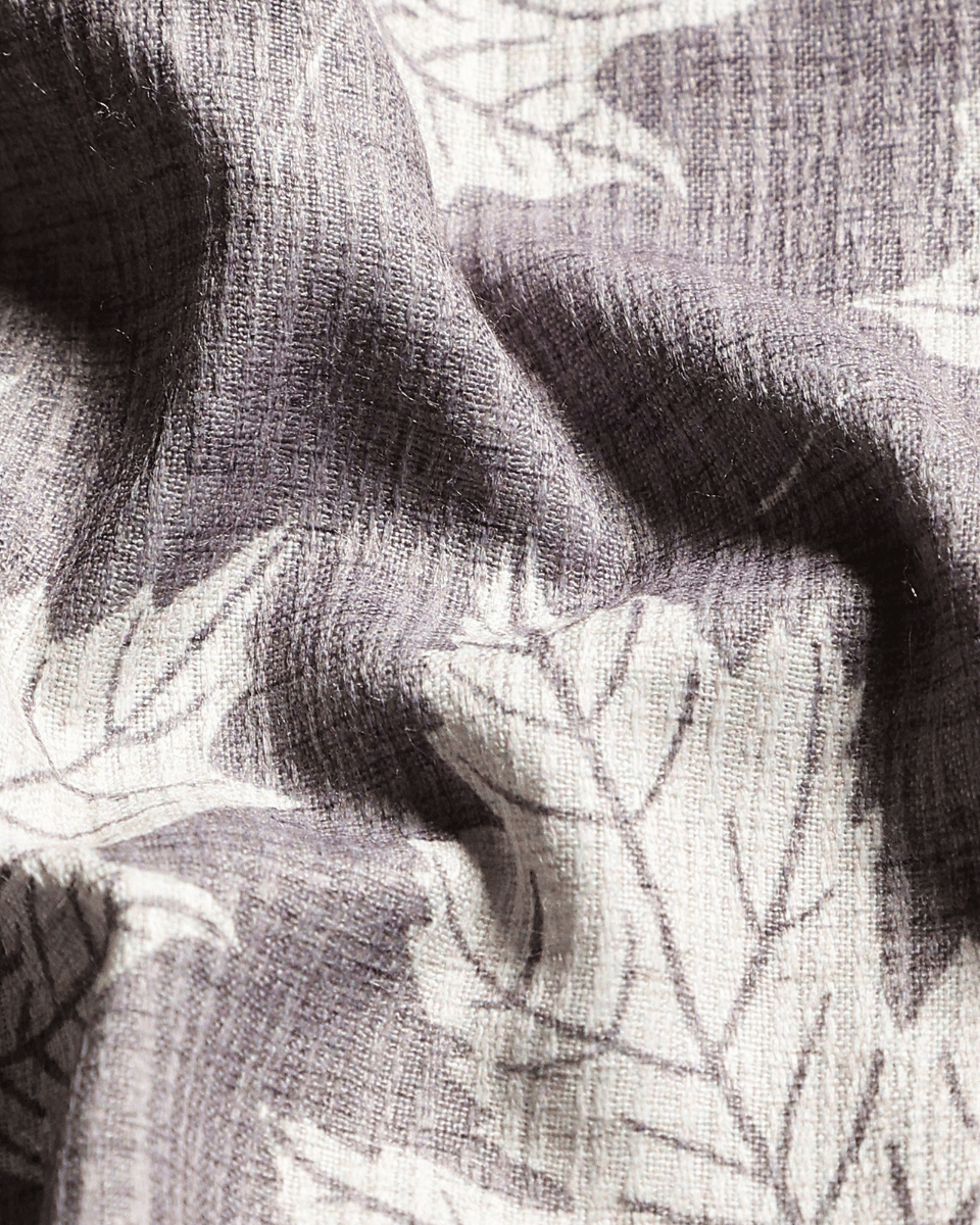 Botnical Leaf Print Light wine Colur Men Shirts