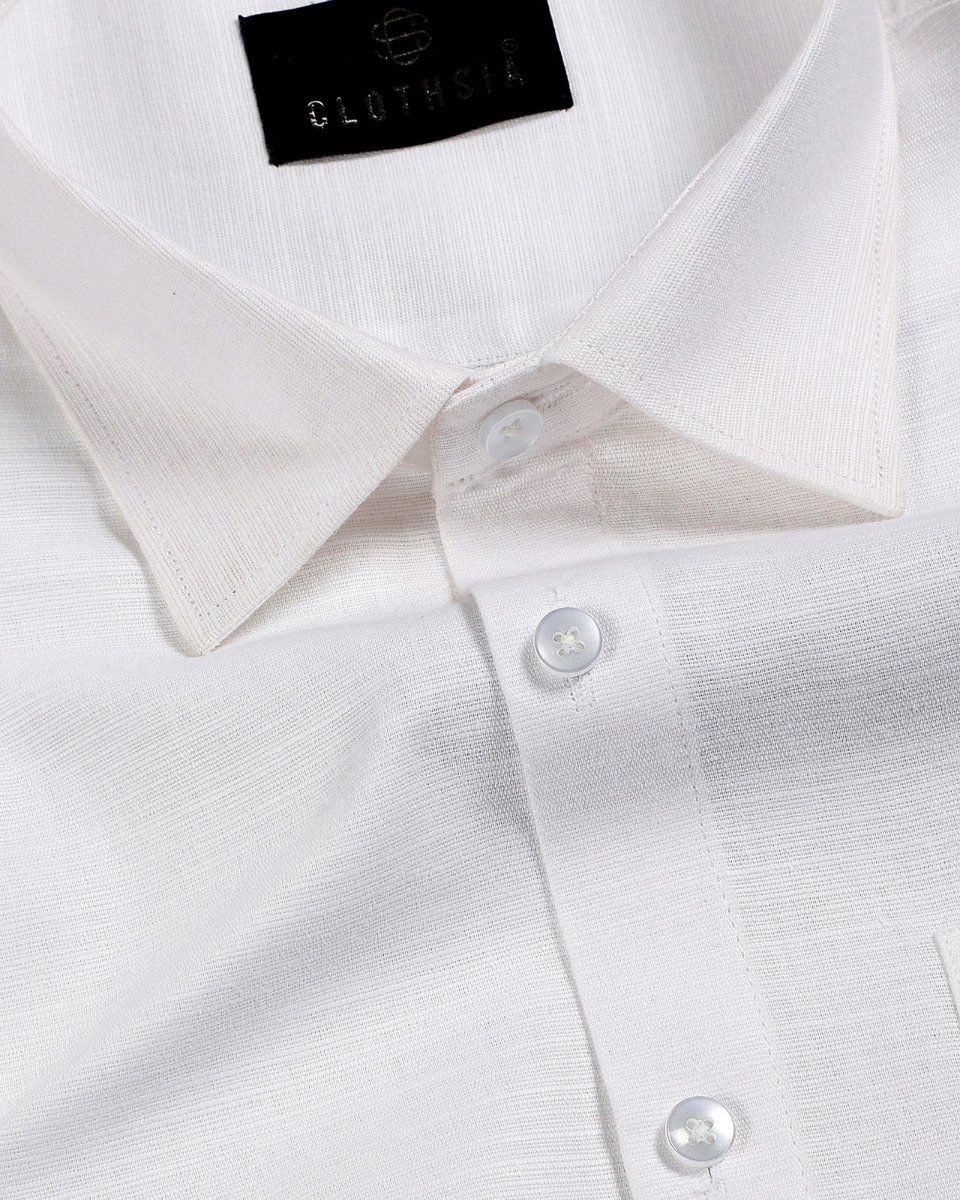 Classic Linen White Colour Men's Shirt