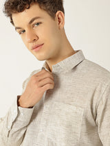 Linen Khadi Light Fawn Colour Men’s Shirt
