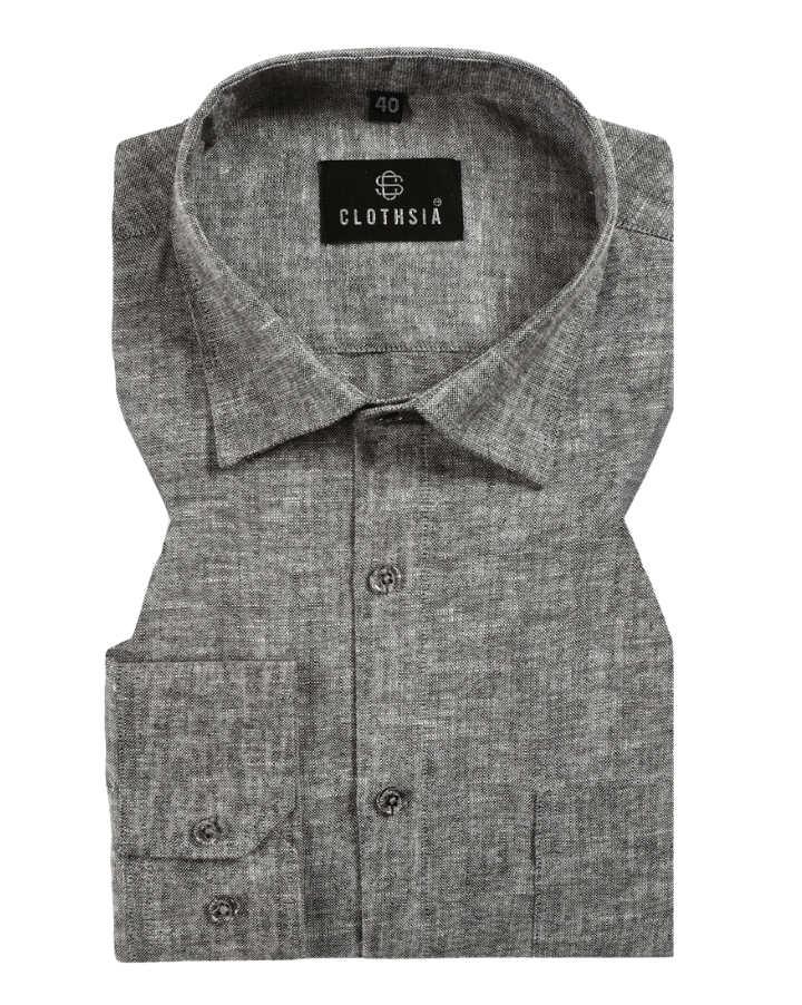 Linen Khadi Carbon Colour Men Shirt