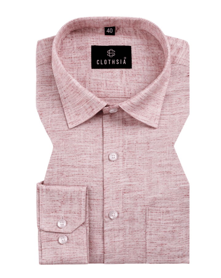 Linen Khadi Rose Pink Colour Men Shirt