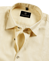 Premium Linen Light Lemon Colour Men Shirt