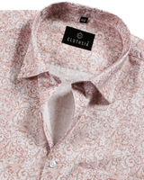 Giza Cotton Floral Print Light Pink Colour Men Shirts