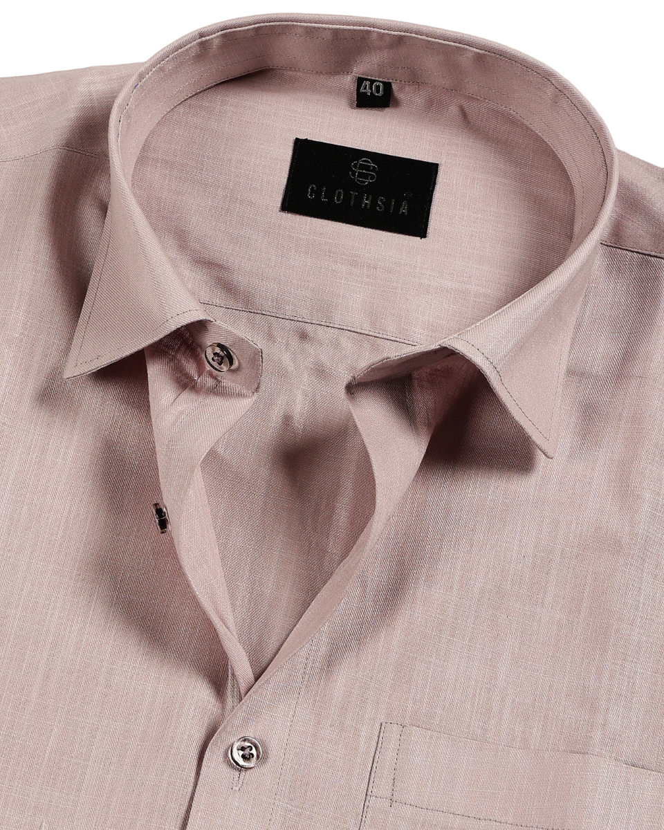 Formal Linen Brown Colour Men Shirts