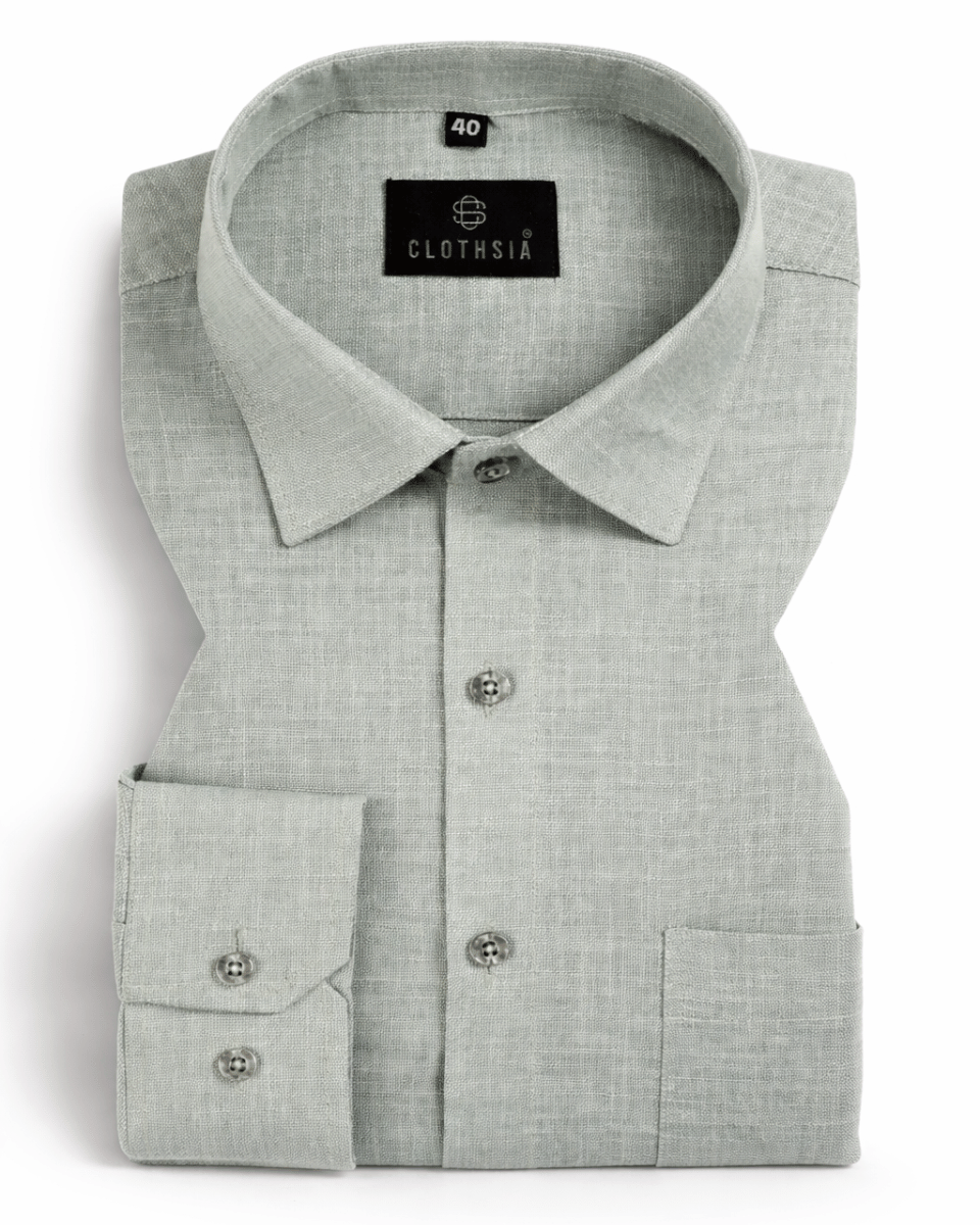 Formal Linen Pistel Green Colour Men Shirts