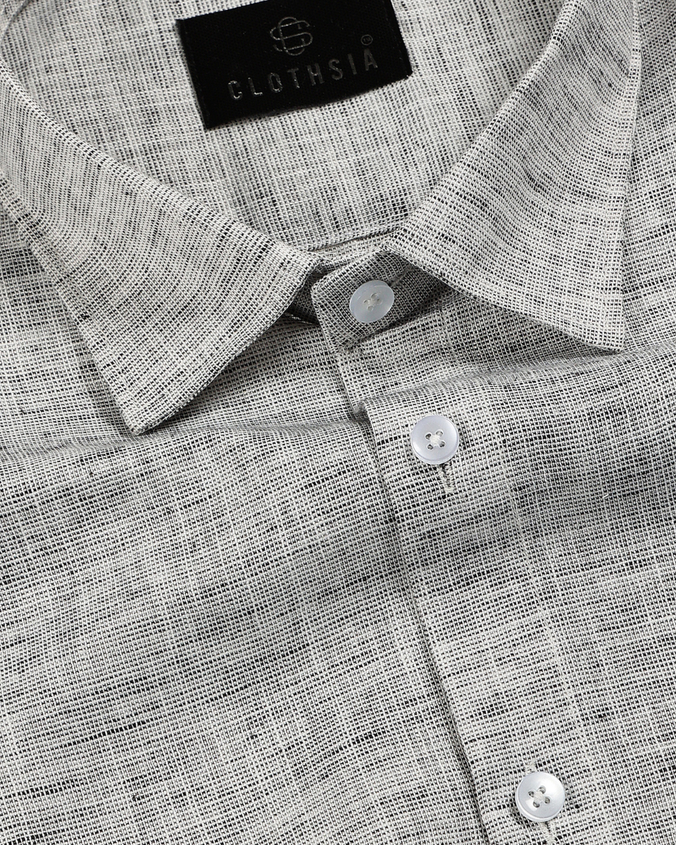 Linen Khadi Gray Colour Men Shirts
