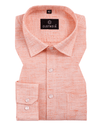 Classic Linen Peach Orange Colour Men's Shirt