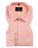 Classic Linen Peach Orange Colour Men's Shirt