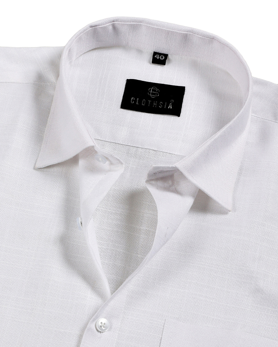 Premium Linen White Colour for Men Shirts