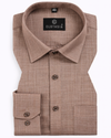 Formal Linen Coffee Colour Men Shirts