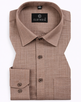 Formal Linen Coffee Colour Men Shirts
