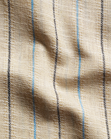 Casual Stripe Light Khaki Black Men Shirt
