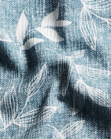 Linen Cotton Botanical Leaf Print Dusty Aqua Colour Men Shirt