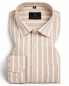 Vertical Strips Cream Bege Colur Men Shirts